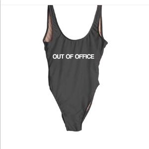 RAVESUITS black one piece “out of office”